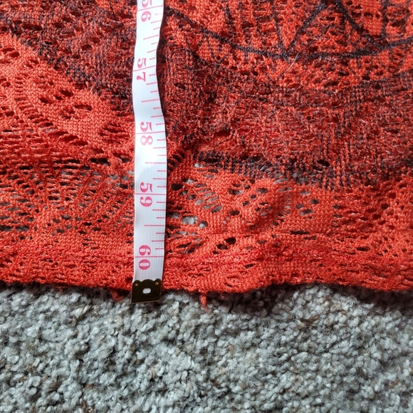 Stilettos Ombre Orange & Yellow Patterned Maxi Lace Women's Dress Size Large EUC - Picture 3 of 14